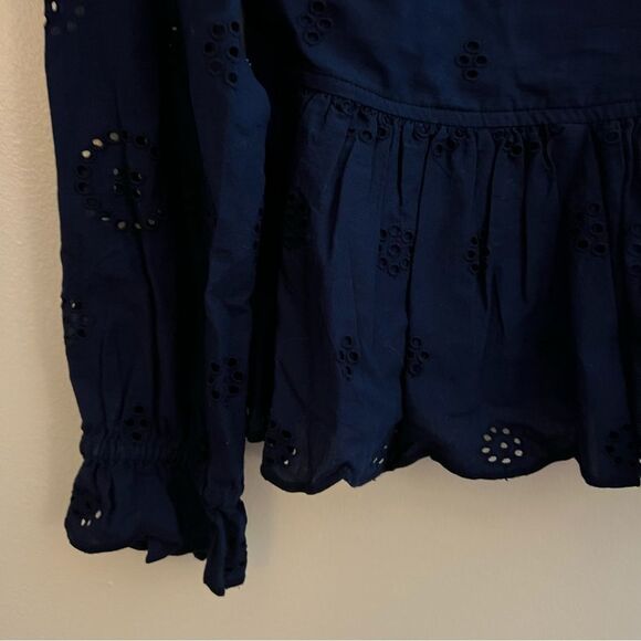 NWT Crown & Ivy Navy cotton
lace top, size S - Picture 6 of 13